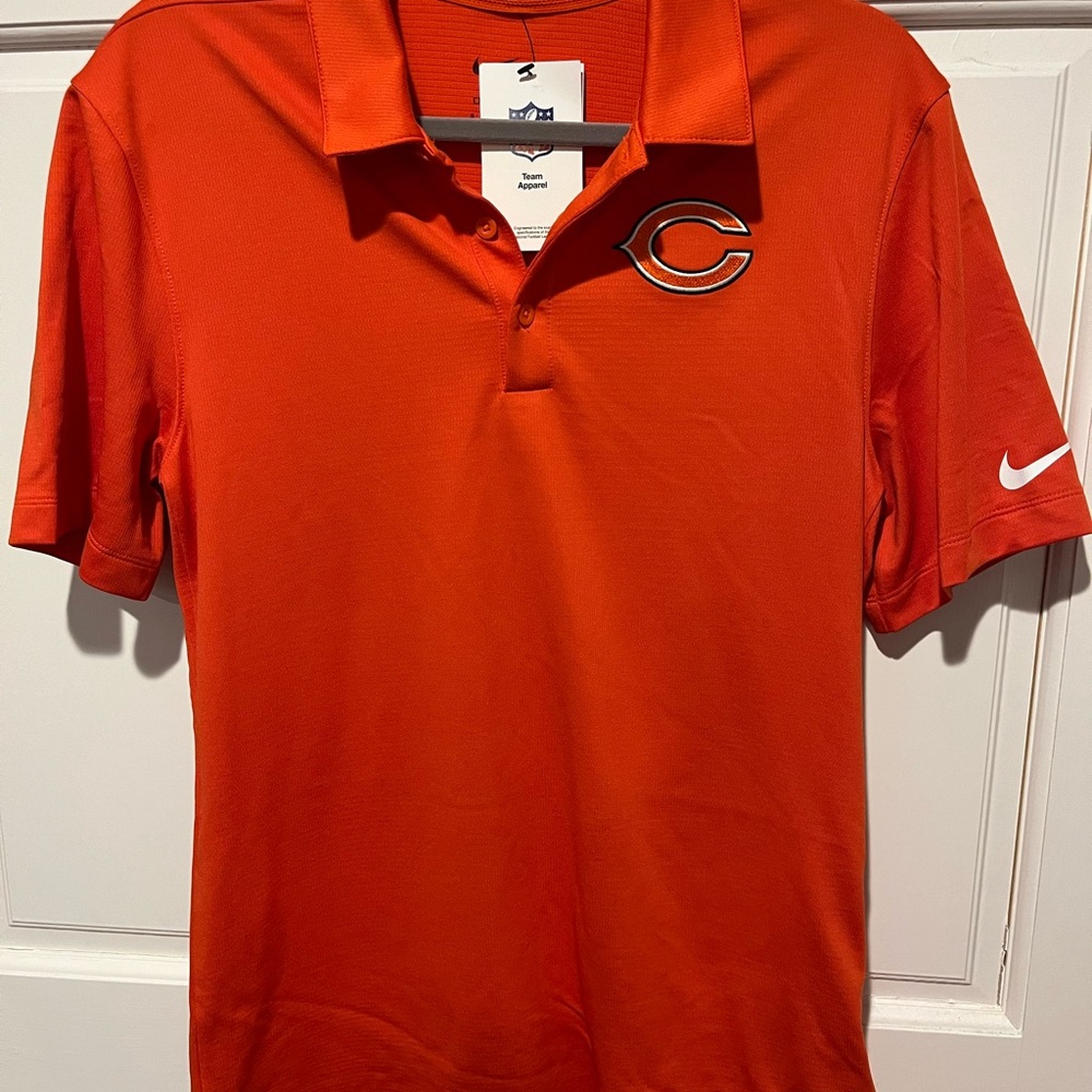 Nike NFL Chicago Bears Men's Orange Polo‎ with Logo